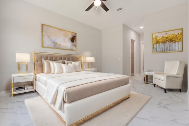 bedroom with ceiling fan