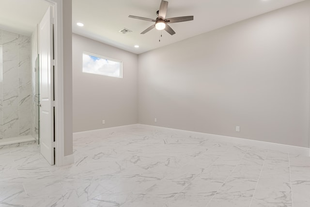 empty room featuring ceiling fan