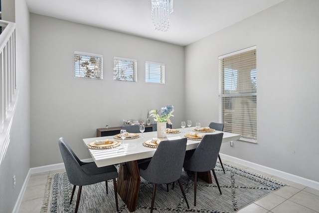 view of tiled dining area