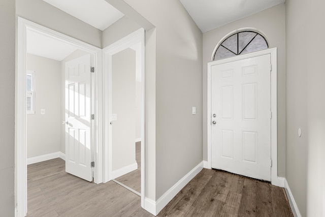 foyer featuring light wood-type flooring