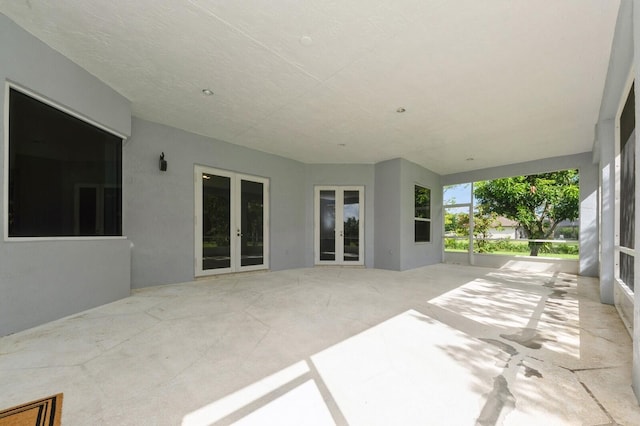 view of patio featuring french doors