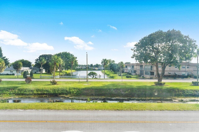 view of property's community with a water view