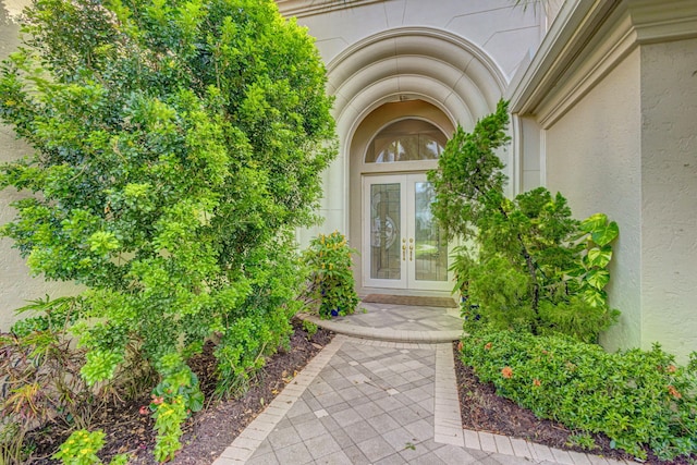 entrance to property with french doors