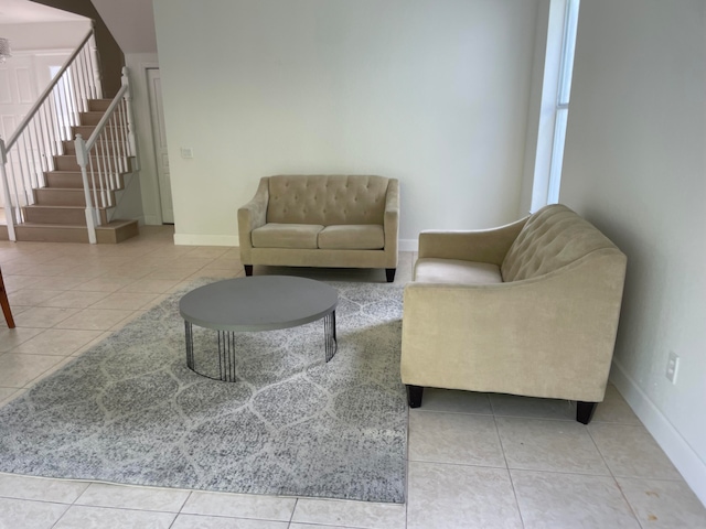 view of tiled living room