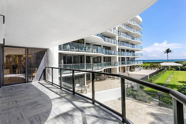 balcony with a water view