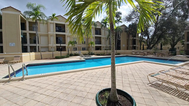 view of pool featuring a patio area