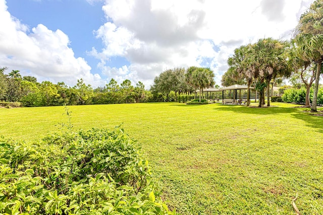 view of yard with a gazebo