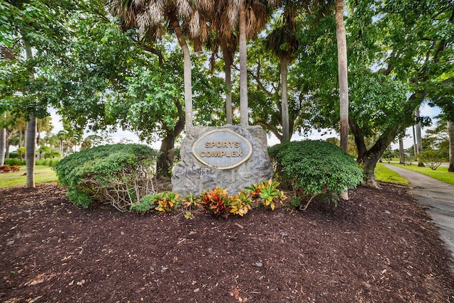 view of community sign