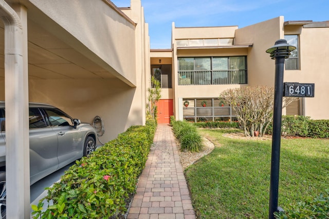 view of property with a carport