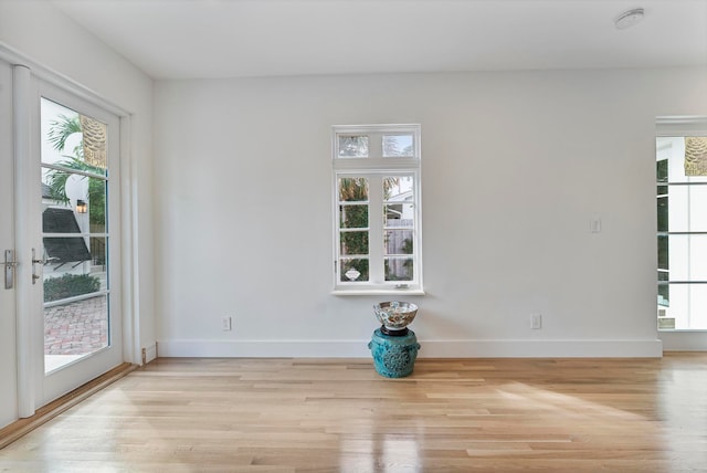 empty room featuring light wood-type flooring