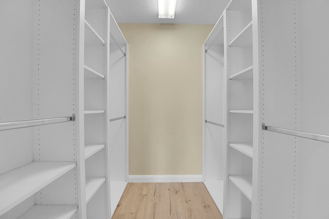 spacious closet featuring wood-type flooring