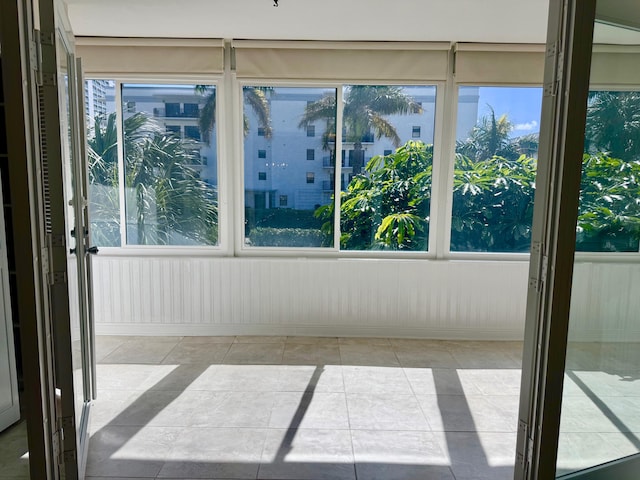 view of unfurnished sunroom