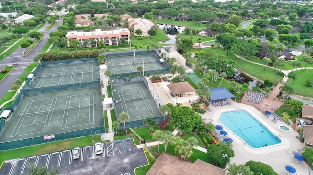 10088 Shadywood Pl, Boynton Beach, FL 33437 - aerial view of property and surrounding area with a pool area and a nearby body of water