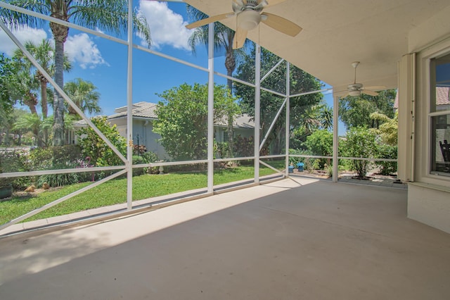 11481 Kanapali Ln, Boynton Beach, FL 33437 - unfurnished sunroom with ceiling fan