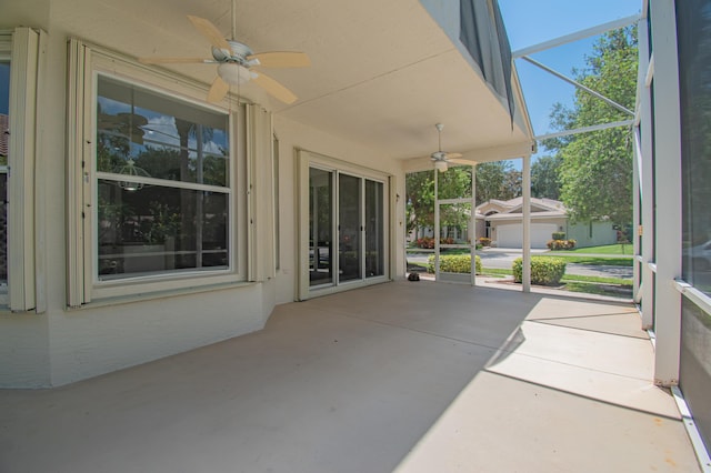 11481 Kanapali Ln, Boynton Beach, FL 33437 - view of patio featuring ceiling fan and a lanai
