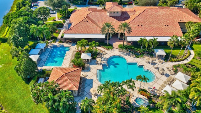 11481 Kanapali Ln, Boynton Beach, FL 33437 - aerial view of property and surrounding area with a pool area