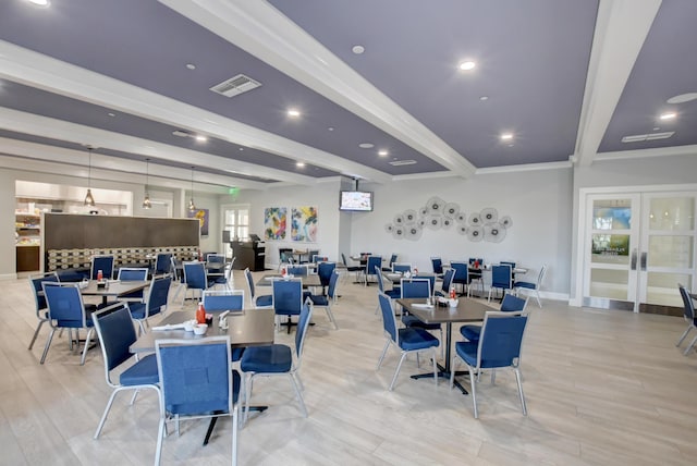 11481 Kanapali Ln, Boynton Beach, FL 33437 - lobby featuring beam ceiling, recessed lighting, and crown molding