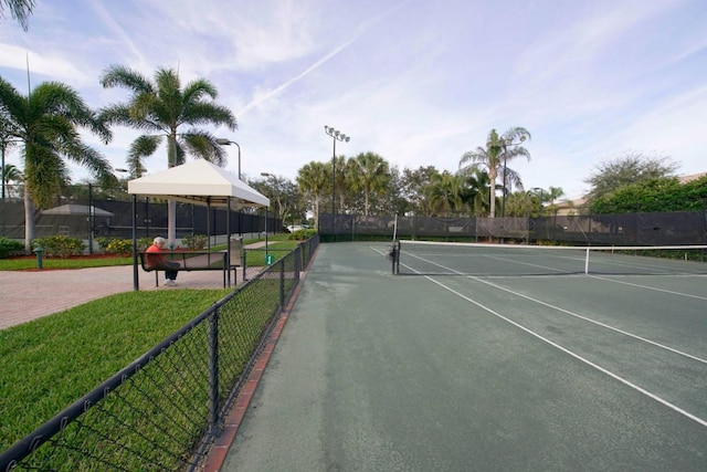 11481 Kanapali Ln, Boynton Beach, FL 33437 - view of tennis court with a gazebo