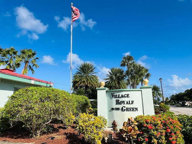 view of community sign