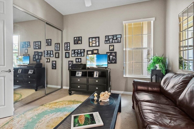 view of carpeted living room