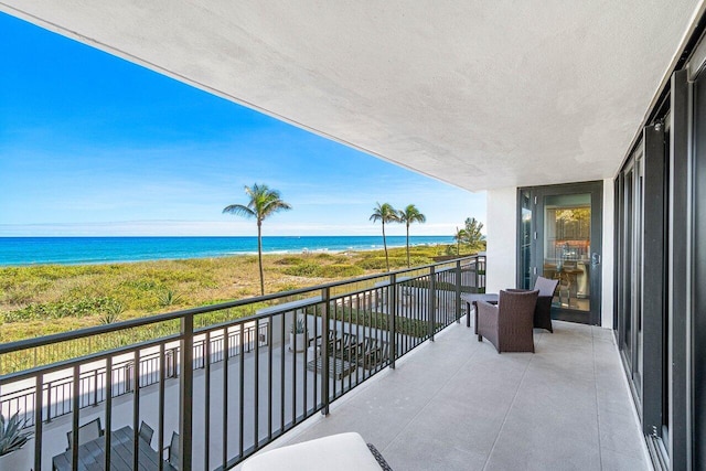 balcony with a water view