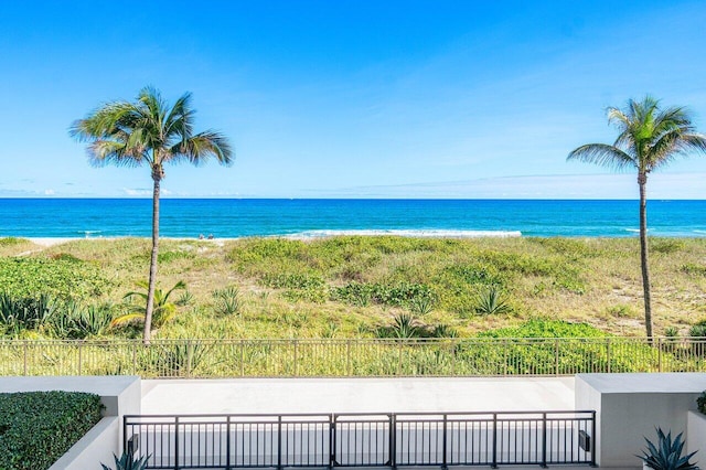 property view of water with a beach view