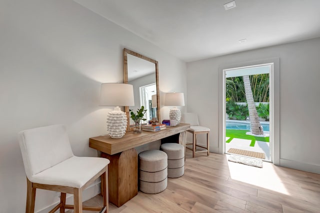 interior space featuring light hardwood / wood-style flooring