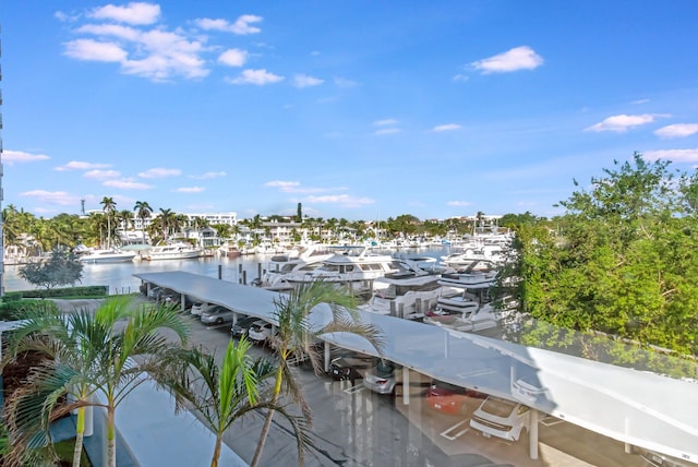 water view with a dock