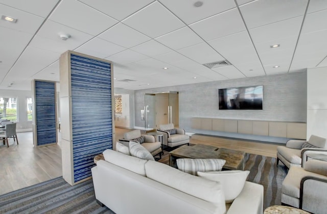 living room featuring hardwood / wood-style flooring