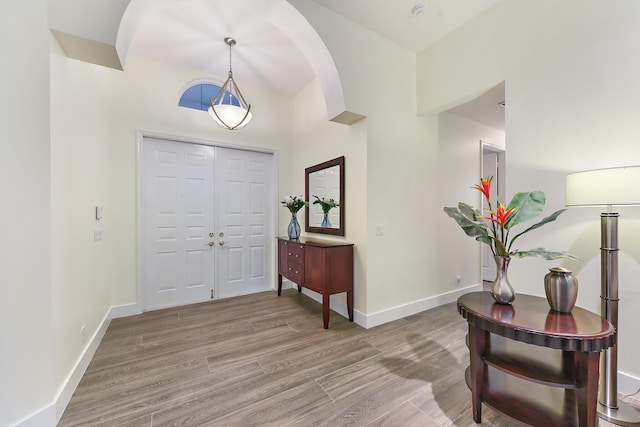 foyer featuring hardwood / wood-style flooring