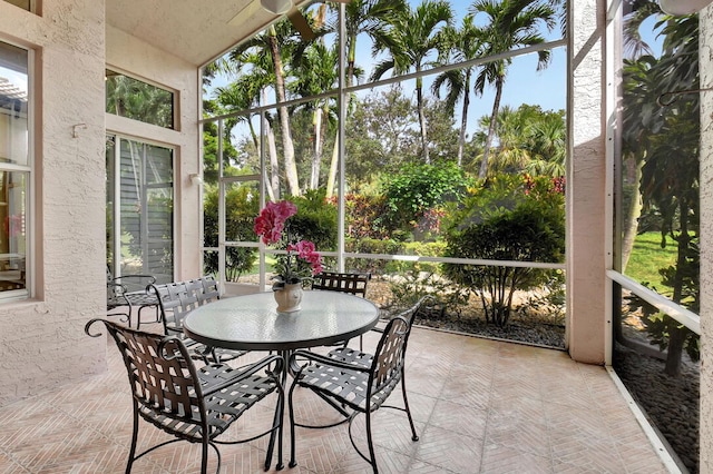 sunroom / solarium featuring a wealth of natural light