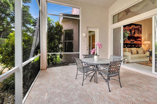 view of sunroom