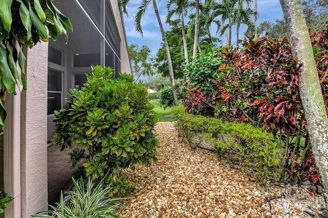 view of yard featuring a lanai