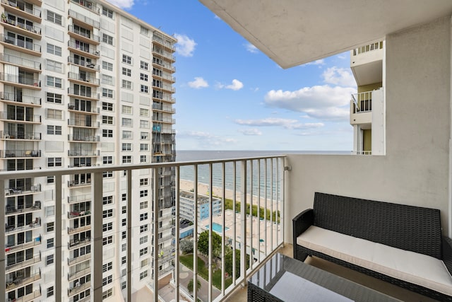 balcony with a water view