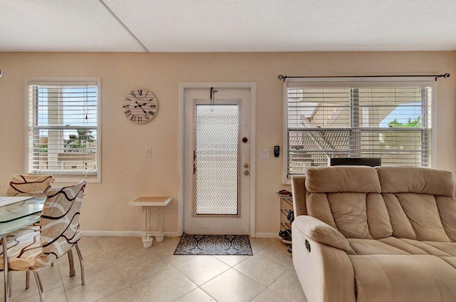 view of tiled foyer entrance