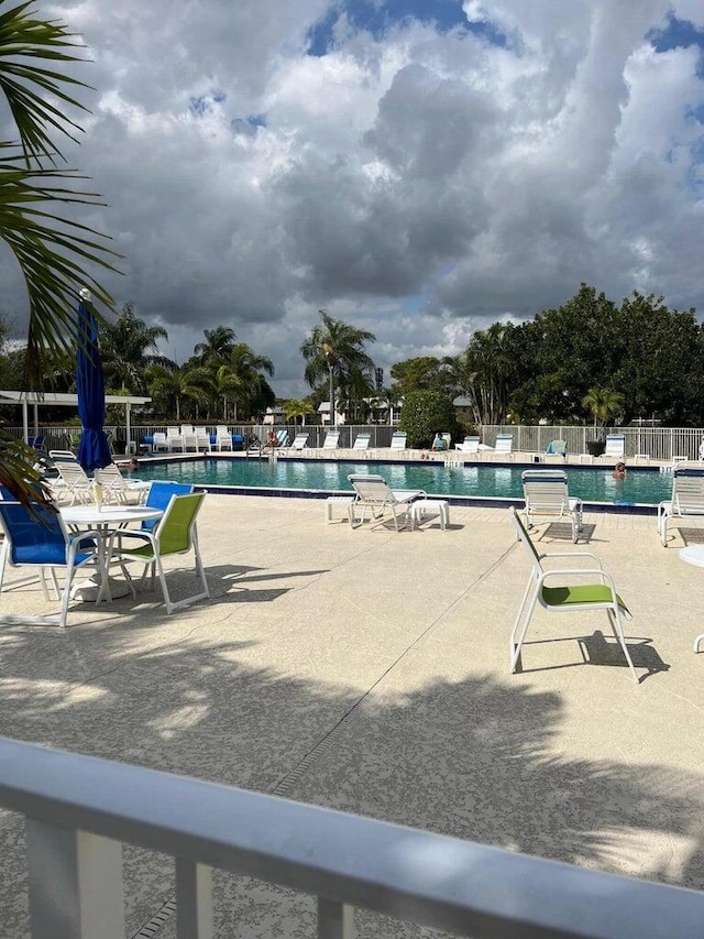 view of pool featuring a patio area