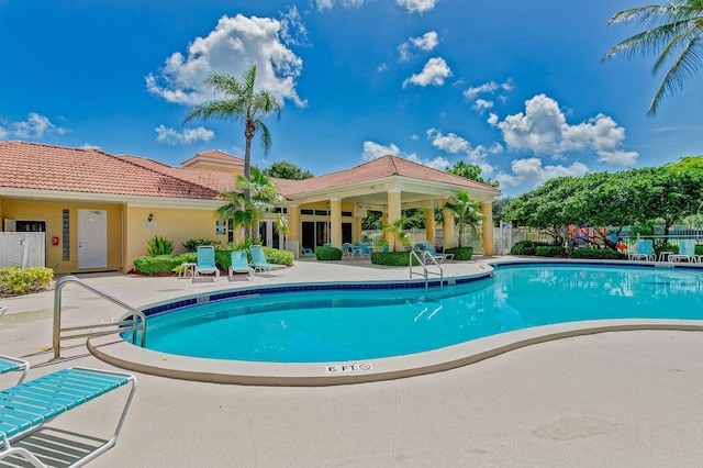 view of pool with a patio