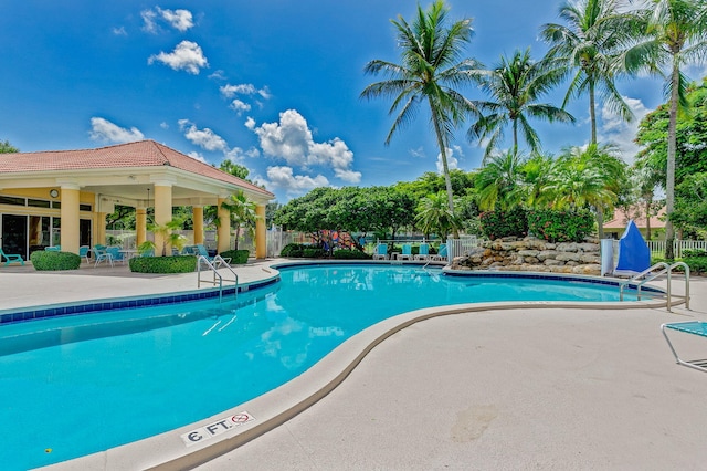 view of pool with a patio