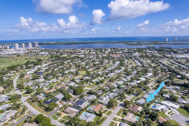 524 Lighthouse Dr, North Palm Beach, FL 33408 - aerial view of property's location with a large body of water and nearby suburban area