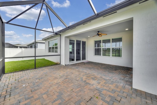 11461 SW Lyra Dr, Port Saint Lucie, FL 34987 - unfurnished sunroom with ceiling fan and healthy amount of natural light