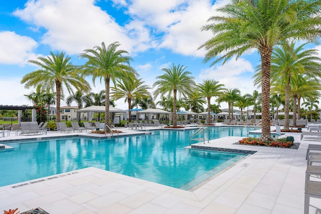 view of pool with a patio area