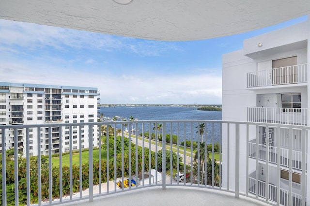 balcony with a water view