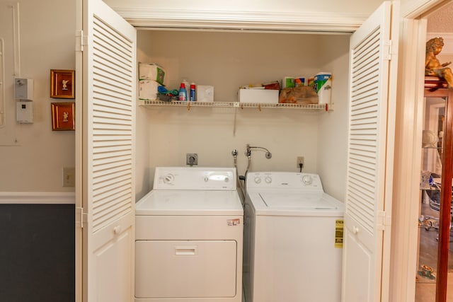 washroom featuring separate washer and dryer