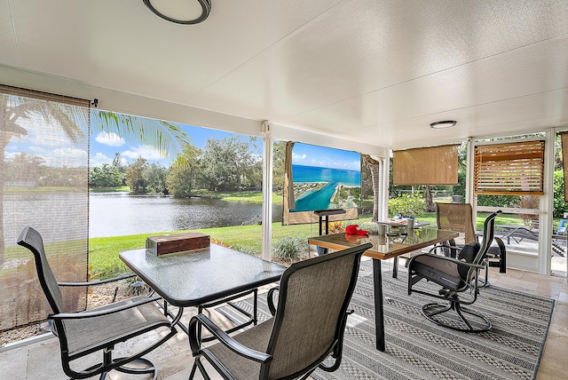 18352 Flagship Cir, Jupiter, FL 33458 - sunroom with a water view and plenty of natural light