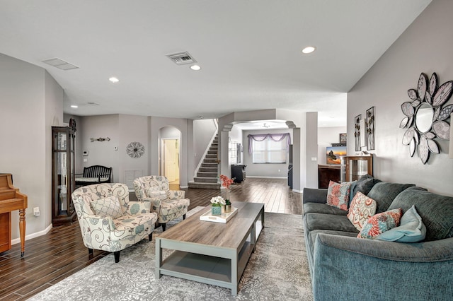 living room featuring hardwood / wood-style floors