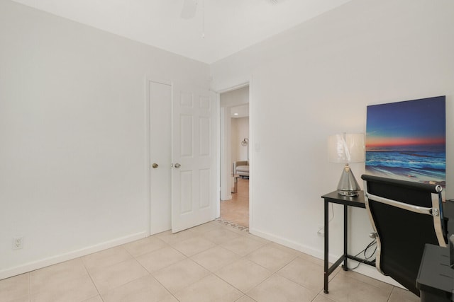 office area featuring light tile patterned floors