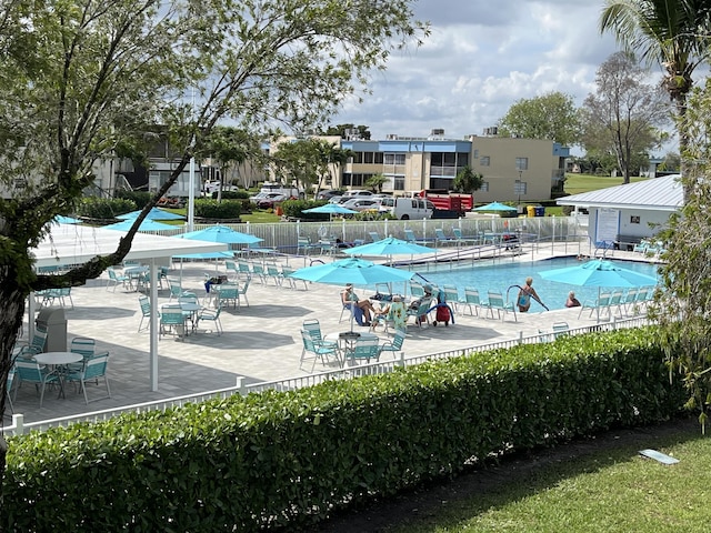 view of pool with fence