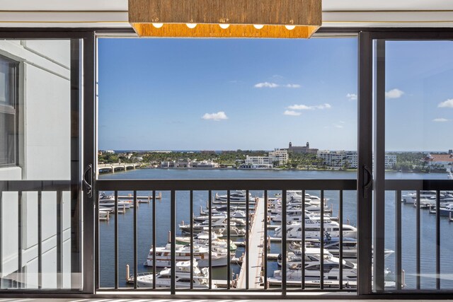 balcony with a water view