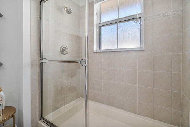 bathroom featuring walk in shower