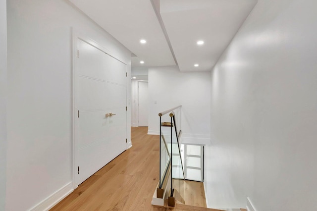 hall featuring light hardwood / wood-style flooring